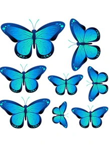 8pcs/Set Glow-In-The-Dark Blue Butterfly Decorative Stickers For Bedroom And Living Room Room Decor Home Decor Wall Stickers Wall Decor Personalised Stickers