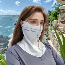 1 件女士透气全脸防晒面罩 - 防紫外线、弹性贴合、冰滑纤维面料、可手洗、骑行加大码面罩、驾驶颈式透气面罩、网眼透气、吸汗防晒一体式面罩