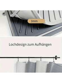 1PC Non-Slip Silicone Kitchen Mat With Drain Slots, Dish Drainer Pad For Sink Or Countertop, Quick Drying Mat For Pots, Pans, And Utensils, Heavy Duty Countertop Protector.