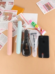 Toothbrush Case + Razor Storage Box, Portable Toothbrush Organizer, Travel Toothbrush Case, Toothbrush Cover, Travel Storage Box, Toothbrush Holder + Toothbrush Cover, Toothbrush Plastic Box, Toothbrush Storage Lid, Travel Wash Set, Portable Storage Box, Portable Toothbrush Holder, Travel Accessories, Toothbrush Container, Travel Toothbrush Case, Portable Toothbrush Box, Suitable For Travel, Camping, School, Business, Etc.