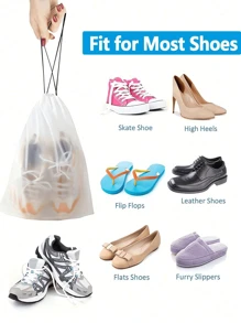 Sacs à chaussures de voyage en plastique transparent portable, utilisés pour l'emballage et la protection des chaussures