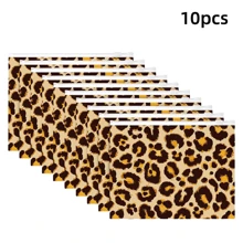5/10pcs Leopard Pattern Storage Bags, Lightweight Multifunctional Cosmetic Bags, Zipper Bags, Travel Storage Bags, Student Stationery Pencil Bags, Plastic Film Bags, Closed Pockets, EVA Waterproof Toiletries Bags, Coin Purses, School Supplies Tool Bags, Pencil Bags, Card Bags, Sundries Storage Bags, Multifunctional Bags, Large Capacity, Suitable For Travel, Work, And Picnics, Travel Essentials, Cruise Essentials, Party Gifts