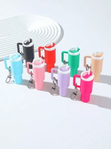 10/8/5/3/2pcs Mini Water Bottle Keychain - Street Style, Multiple Colors, Can Be Used For Keychain Accessory Charms, Wallet Charms, Cups, Wallet Accessories, Mini Water Bottle Keychain, Mini Cup Keychain, Key Ring Or Lip Balm, Cute Water Bottle Keychain, Plastic Material, A Good Gift For The Opening Season