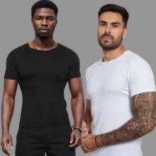 Men's 100% Ribbed T-Shirt - Black - View 2