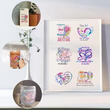 XRTHGS 12PCS/SET UV DTF Cup Wraps In Memory Of Mom Style Self-Adhesive Sticker For Coffee Cups, Water Bottles, Home Decor, Laptops And Refrigerator DIY Crafts(Mug Not Included)