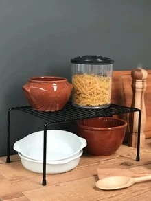 Black White Wire Closet Organizer Shelf Steel Dish Rack Drawer - Black - View 8