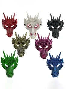 Máscara de dragón colorido para Halloween - Máscara de personaje 3D de plástico ligero y sin olor para fiestas de disfraces, actuaciones en el escenario, sesiones de fotos