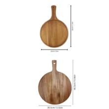 1pc Rosewood Handle Pizza Board - Cutting Board, Serving Tray, Suitable For Pizza, Meat Cutting, Serving Fruits, Candies, Desserts, Sushi, Cheese, Decorative Platter Pizza Plate - Kitchen Wooden Tray, Pizza Tray, Breakfast Tray, Home Kitchen, Restaurant Kitchen Service, Party, Afternoon Tea, Family Gathering, Outdoor Camping, Birthday, Back To School, Eid, Graduation, Wedding