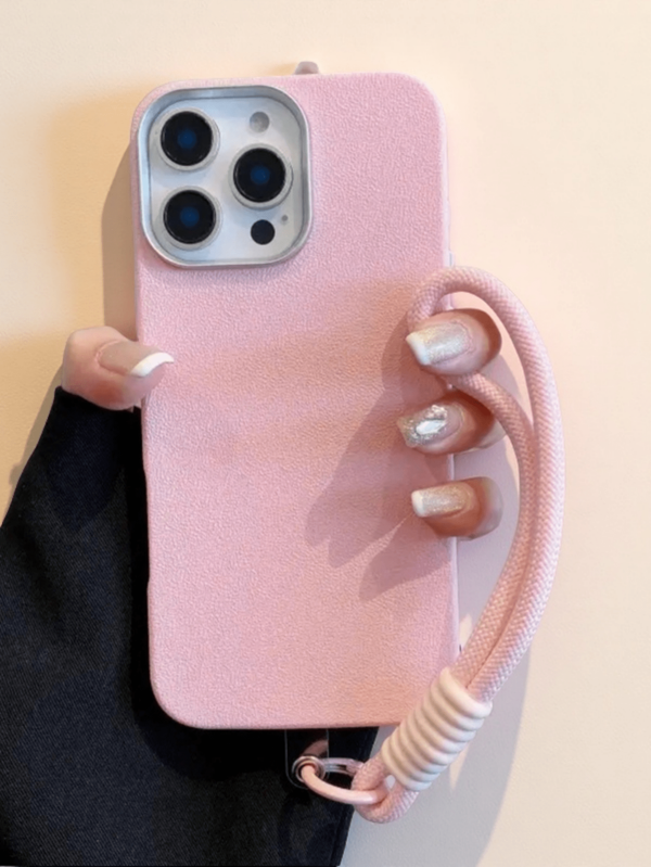 Keychain,Lanyard Deluxe Genuine Leather Shockproof Protective Case With Matching Wrist Strap | Pink Peony/Cotton Candy White | Compatible With Apple 16/15/14/13/12/11 Pro Max, A02/A3/A05 And Redmi 9A/9C/10C, And Redmi | Mature, Light And Ideal Gift