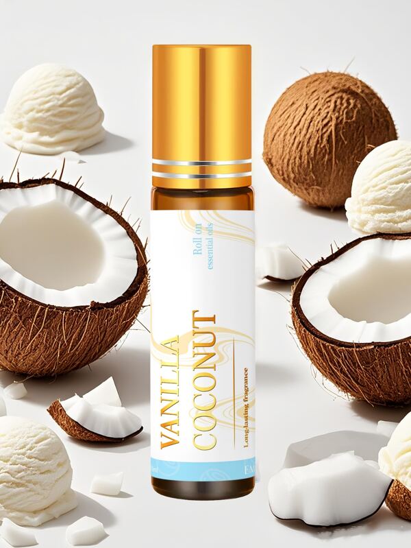 EMBRACEX. 10ml Vanilla Coconut Perfume Essential Oils Roller Perfume Roll On Perfume Oil Care Gifts For Women Massage Oil Body Oil Fragrance Long Lasting Aromatherapy Oils For Diffuser Gifts Skincare