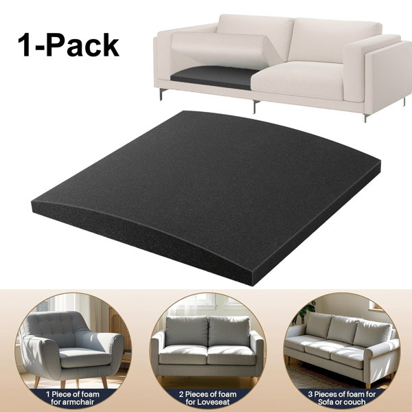 1pc Couch Cushion Support, 20" X 20" Sofa Cushion Support For Sagging Seat, High-Density Curved Foam, Sofa Furniture Seat Cushion Sagging Repair, Sofa Cushion Support Replacement Board, Couch Supporter For Under Cushion