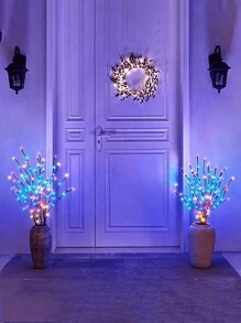5pcs 20 LED Tree Branch Lights, Indoor Holiday Party Decoration Lighting, Fairy Lights With Tree Branch Design (Batteries Not Included) For Classroom, Office Home, Wedding Decoration Lights Perfect Gift For Birthdays, Holiday Gifts, And Parties. Suitable For Daily Wear And Holiday Celebrations, Suitable For All Seasons, And Is An Ideal Choice For Holiday Accessories,Fall Decoration, Halloween Home Decoration, Christmas Decoration