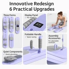 DEFIT Heim-Gym Bauchtrainer Brett - 6-in-1 abnehmbares Pilates Gleit-Maschine für Kern, Arme & Beine | Tragbare Ganzkörper Fitnessausrüstung