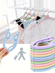 Portable Foldable Travel Clothes Hanger - Space-Saving Folding Design, Plastic Multi-Color Hanger, Suitable For Luggage, Closet Organization And Travel Essential, Lightweight And Easy To Fold Clothes Hanger - Must-Have Cruise Accessory, Space-Saving Clothes Drying Rack, Garment Hanger, Travel Clothes Rack (Random Color) Travel Essentials Travel Accessories Vacation Summer Holiday Back To School
