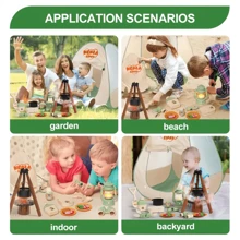 25pcs Kids Outdoor Camping Adventure Playset - Tent, Shovel, Lantern, Binoculars, Pot, Flashlight, Water Bottle, First Aid Kit, Watch - Random Colors, Gift For Boys & Girls, Party, Christmas, Back To School