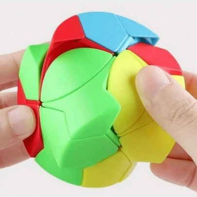 1 khối Rubik hình trụ sáng tạo, cá nhân hóa, 4 màu sắc tươi sáng, không đối xứng 3x3x3, đồ chơi văn phòng giải nén mini