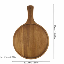 1pc Rosewood Handle Pizza Board - Cutting Board, Serving Tray, Suitable For Pizza, Meat Cutting, Serving Fruits, Candies, Desserts, Sushi, Cheese, Decorative Platter Pizza Plate - Kitchen Wooden Tray, Pizza Tray, Breakfast Tray, Home Kitchen, Restaurant Kitchen Service, Party, Afternoon Tea, Family Gathering, Outdoor Camping, Birthday, Back To School, Eid, Graduation, Wedding