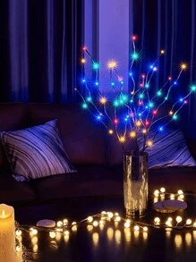 5pcs 20 LED Tree Branch Lights, Indoor Holiday Party Decoration Lighting, Fairy Lights With Tree Branch Design (Batteries Not Included) For Classroom, Office Home, Wedding Decoration Lights Perfect Gift For Birthdays, Holiday Gifts, And Parties. Suitable For Daily Wear And Holiday Celebrations, Suitable For All Seasons, And Is An Ideal Choice For Holiday Accessories,Fall Decoration, Halloween Home Decoration, Christmas Decoration