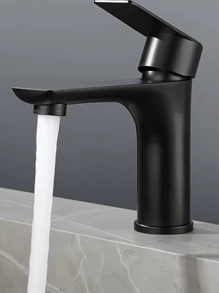 1 pezzo Rubinetto moderno in acciaio inossidabile a doppia manopola con foro singolo, anti-schizzi, finitura brunita, nucleo in ceramica, ideale per cucina, lavanderia e bagno