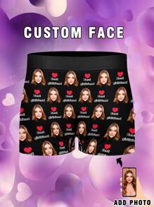 Customized Underwear Personalized Photo Printed Face Boxer, Best Girlfriend Novelty Men's Boxer Briefs Underpants Shorts Pants For Boyfriend Dad Birthday Valentine's Day,Dawg,Colorful,Cute,Adorable,Contracted,Funny,Custom,Unique,Customized,Personalized,Ideal Gifts For Him,Ideal Gifts For Her,Boyfriend,Girlfriend,Family,Friends,Her,Men Shorts
