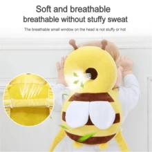 婴儿头部保护垫背包，适合学步和爬行，圣诞元素婴儿学步车保护垫，可调节婴儿头部保护垫背包，蜜蜂图案，圣诞节（蜜蜂触角形状随机）