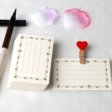 20张/套圆角空白DIY绘画卡、厚纸板贺卡、花卉图案卡、白卡纸礼品卡、手写祝福卡 - 彩色 - 查看 9