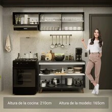Complete Modular Built-In Kitchen Madesa Reims 190cm Black 08 - Black - View 5