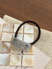 9件套女士时尚亚克力纯色几何拱形发圈，马尾辫发绳，橡皮筋，优雅发带，发饰，适合日常佩戴，节日礼物头饰