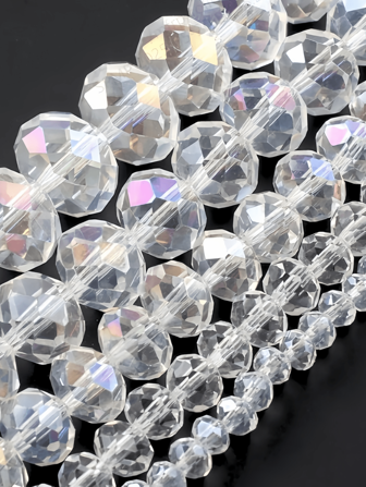A Pack 4/6/8mm Faceted AB Color Glass Austria Crystal Beads Rondelle Loose Spacer Beads For Jewelry Making DIY Bracelets Necklace Earrings Bag Design