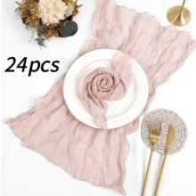 60条装波西米亚风纱布餐巾，柔软亚麻餐巾，适用于圣帕特里克节、复活节、婚礼、婴儿派对、日常使用 - 彩色 - 查看 32