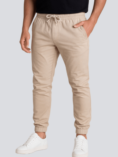 Calça Jogger Masculina Sarja Jeans Colorido Com Punho Elastico