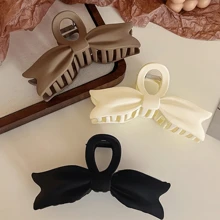 3pcs Women Minimalist Matte Bowknot Solid Hair Clips, Elegant Versatile For Daily Wear, Casual Party, Commute, Vacation, Hairstyling, Face Wash, Shower, Makeup Summer Hair Claws Claw Clips Hair Jaw Clip Hair Clamps Hair Clutch Hair Catcher Clip