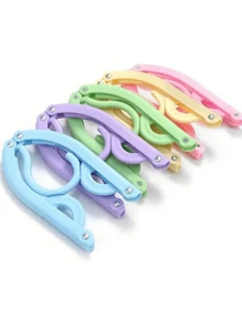 Portable Foldable Travel Clothes Hanger - Space-Saving Folding Design, Plastic Multi-Color Hanger, Suitable For Luggage, Closet Organization And Travel Essential, Lightweight And Easy To Fold Clothes Hanger - Must-Have Cruise Accessory, Space-Saving Clothes Drying Rack, Garment Hanger, Travel Clothes Rack (Random Color) Travel Essentials Travel Accessories Vacation Summer Holiday Back To School