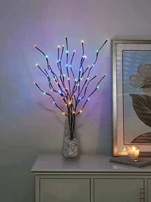 5pcs 20 LED Tree Branch Lights, Indoor Holiday Party Decoration Lighting, Fairy Lights With Tree Branch Design (Batteries Not Included) For Classroom, Office Home, Wedding Decoration Lights Perfect Gift For Birthdays, Holiday Gifts, And Parties. Suitable For Daily Wear And Holiday Celebrations, Suitable For All Seasons, And Is An Ideal Choice For Holiday Accessories,Fall Decoration, Halloween Home Decoration, Christmas Decoration