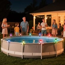 Lumière décorative ambiante à LED solaire en plusieurs pièces, convient pour le balcon, l'extérieur, le jardin, la clôture de la piscine, la décoration. Lampe de nuit étanche à LED multicolore. Un excellent cadeau pour l'été