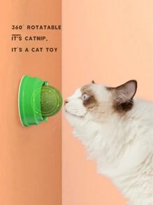 1pc Catnip Ball With RotatingFeature For Grinding Teeth AndCleaning, Catnip Ball WallSticking Crab Cat Toy, Suitable For Pet Cats To Play And RelieveBoredom Cat Chew Toy WithDigestion Promoting AgentCatnip Ball, Adhesive Cat ToyTeeth Grinding Stick, PetProduct Green Color