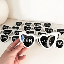 1/5 pezzi Occhiali a forma di cuore alla moda - Realizzati in materiale policarbonato - Disponibili in nero e bianco - Personalizzabili con pennarelli a olio colorati per il fai-da-te - Accessori da matrimonio, oggetti fotografici
