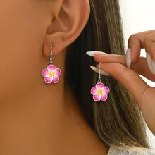Hawaiian Beach Style Soft Clay Frangipani Earrings, Cute Flower Patterns, Pendant Earrings, Hypoallergenic, Rust-Proof, Suitable For Gatherings, Decorations, Parties, And Beach Wear [Multiple Specifications Available]