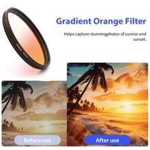 67mm Camera Lens Polarizing Filter Gradient Color Phone Filter Phone Lens Filter Clip Compatible With Iphone Android Phone For Summer Vacation, Travel, Creative Photography Phone Accessories