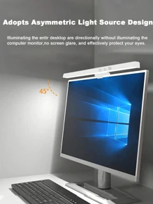 Lámpara decorativa de pantalla táctil dual, Luz de ambiente/juego, Lámpara de protección ocular para monitor de esports, Lámpara colgante de pantalla de computadora con retroiluminación RGB multicolor y luz frontal ajustable de 3 colores