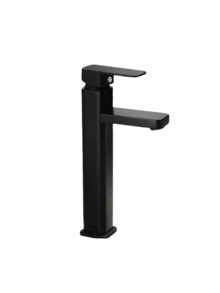 1 件装现代黑色单把手浴室水龙头 - 台面安装，瀑布式出水嘴，黄铜材质，简约设计，节水，标准螺纹连接 - 彩色 - 查看 12