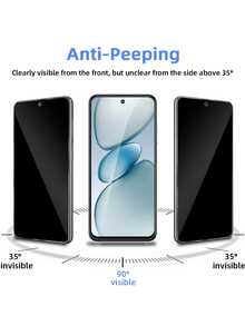 3 件钢化玻璃屏幕保护膜，防窥视，兼容 Infinix 和其他手机型号，防刮，易于安装，隐私保护礼物，生日、家人、朋友手机屏幕保护膜，手机配件防水防震防摔防摔防指纹全覆盖 - 黑色 - 查看 5