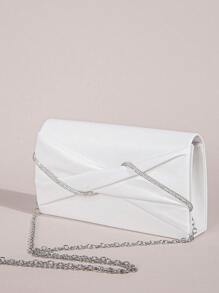 Hand Clutch Bag, Evening Clutch Bag For Women, Sparkling Crystal Rope Ruched Handbags, Glitter Envelope Purse