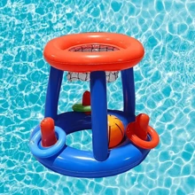 1 Set aufblasbarer Pool Basketball Set, mit schwimmenden Ringen, Strandball Wurfspiel, Pool Aufblasbares, geeignet für Sommerfest Unterhaltung, Wasserkampfspiele, ohne Strom erforderlich, strapazierfähiges PVC Material, Outdoor Wasseraktivitätsausrüstung | Interessantes Design | Aufblasbare Struktur, ideales Urlaubs- oder Geburtstagsgeschenk, geeignet für Familienunterhaltung und Outdoor-Erholung, Wasserspiele, Strandspiele, Outdoor-Spiele, Sport und Unterhaltung, Pool Aufblasbares
