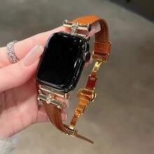 1 Piece Of High-End Leather Strap With A Ladies' Socialite Style, Compatible With Apple Watch 38/40/41/42/44/45/46/49mm Compatible With Apple Watch Ultra/S10/9/8/7/6/5/4/3/2/1