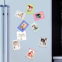 3 Packs/ 6 Pack/ 9 Pack Colorful Magnetic Photo Frames, 3-Inch Refrigerator Magnet Photo Album Frames, Used For Displaying Family Memory Photos, Compatible With Fujifilm Film - Photo Card Display For Home Room, Living Room And Office Decoration, Christmas, Valentine's Day And New Year Gifts