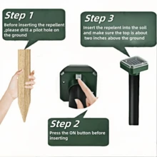 Solar Powered Ultrasonic Pest Repeller, Mosquito & Rodent Repelling Device With 600mAh Battery & Solar Panel - High Quality Yard Protection Against Moles, Gophers And Voles, Effective For 7-14 Days Of Continuous Use - Easy Installation, Durable Design, Suitable Outdoor Anti-Rodent Tool For Garden And Lawn - Multicolor - View 6