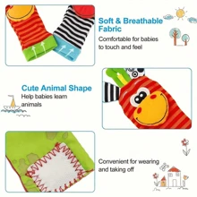 4PCS Baby Rattles Toys For 0-12 Month, Infant Girl Boy Toys For Babies 3-6 Months, Newborn Hand & Foot Toys For 0 To 9 Months, Baby Shower Gifts Set With Wrist Rattle Socks,6-12 Month Toys,Baby Rattle Toy,Newborn Baby Boy Toys