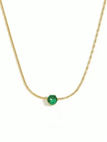 1 件简约风格女士方晶锆石单石项链，适合日常佩戴