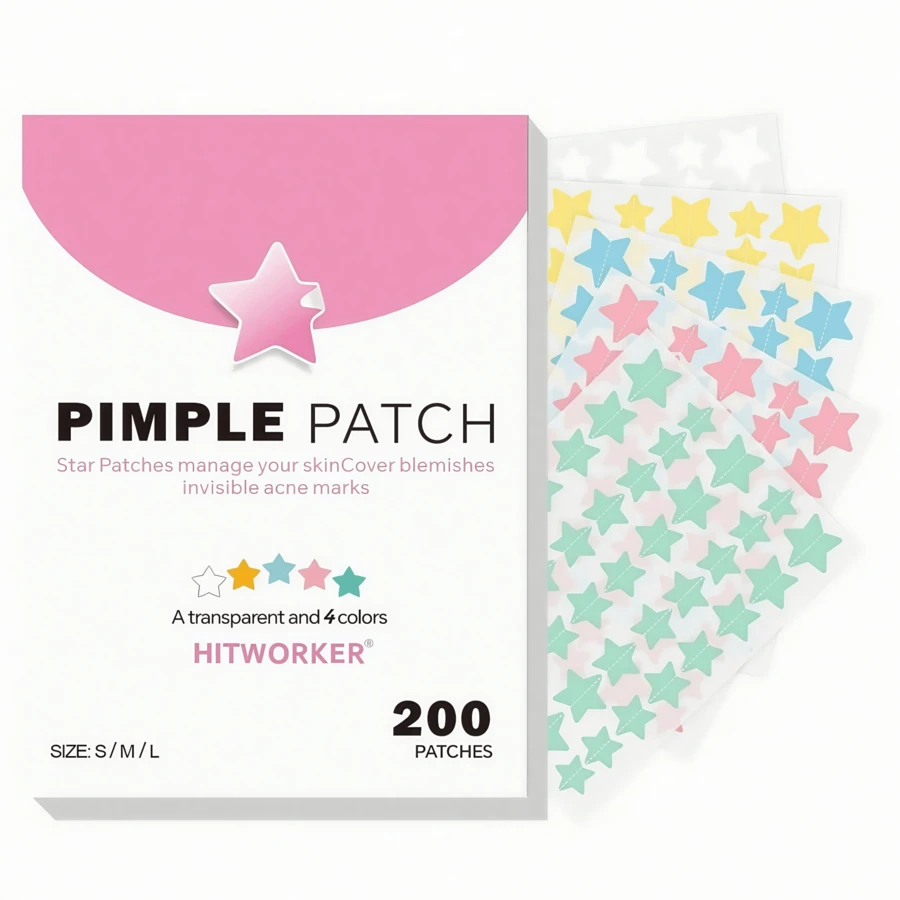 200/280片祛痘贴 - 温和不刺激，有效遮盖痘痘和瑕疵 - 星形多色贴片，防水透气，日常护肤必备，方便携带，旅行必备，派对美容秘诀，拍照道具，适合所有肤质和年龄。 - 彩色 - 查看 1